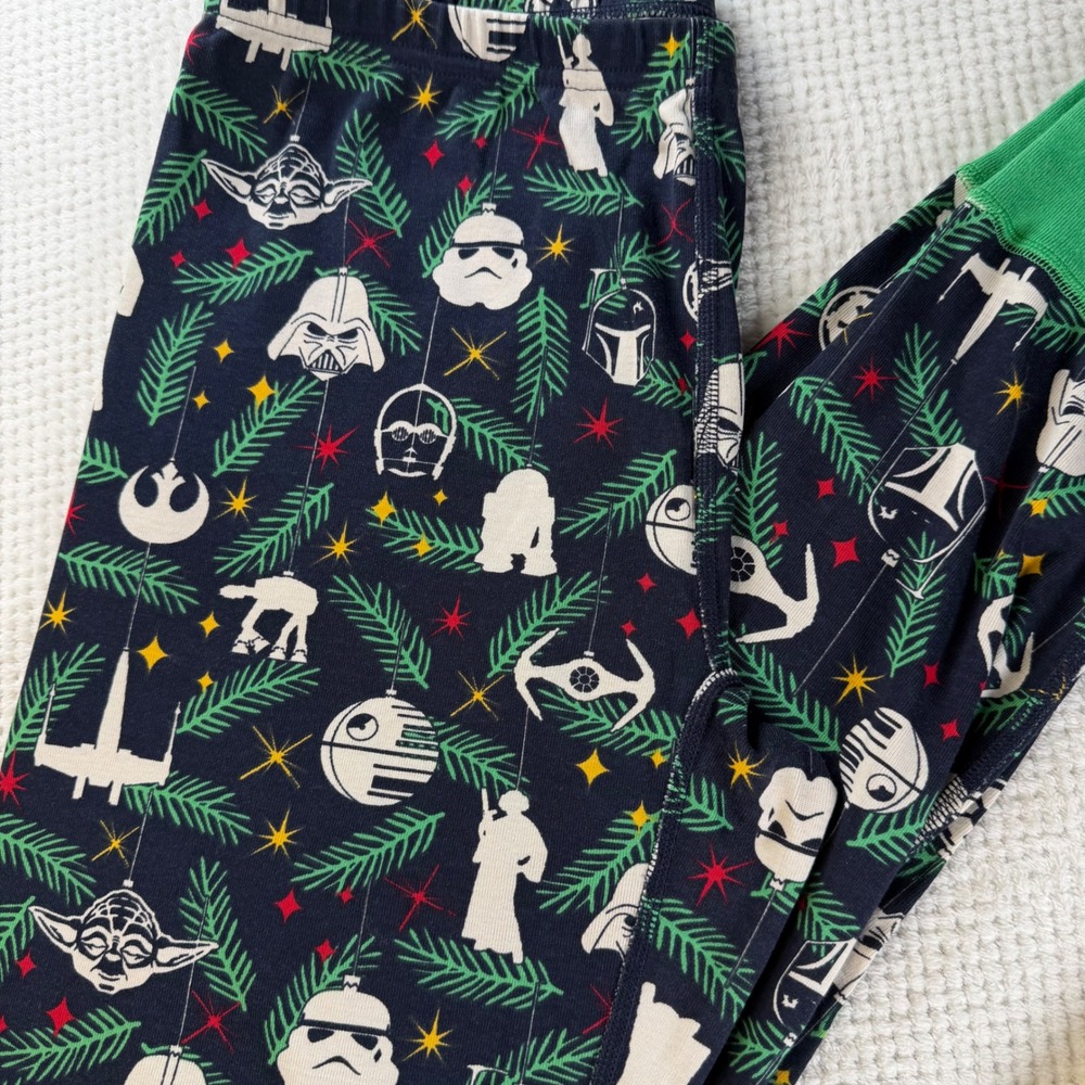 Hanna Andersson Star Wars Christmas Pajama Pants Mens Holiday Navy Green L